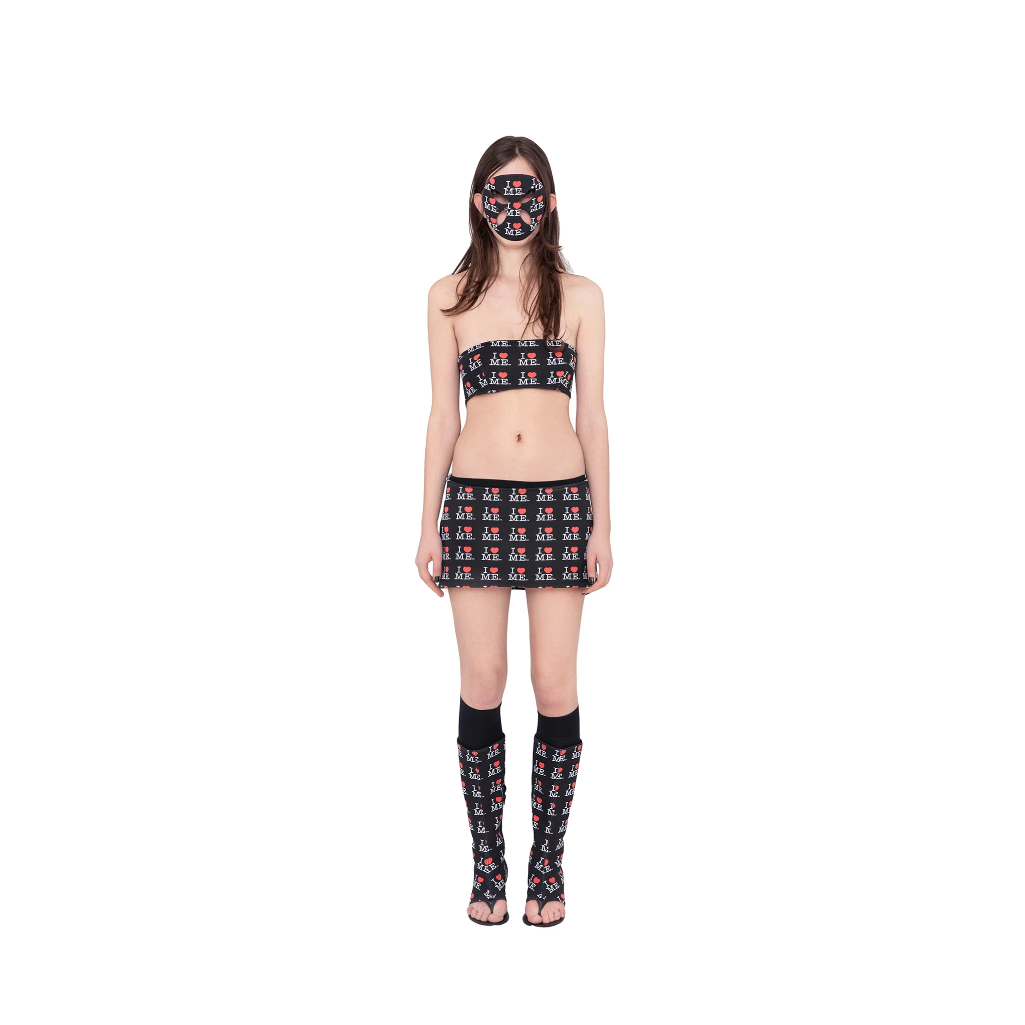 BLACK I HEART ME MINI SKIRT - Image 5