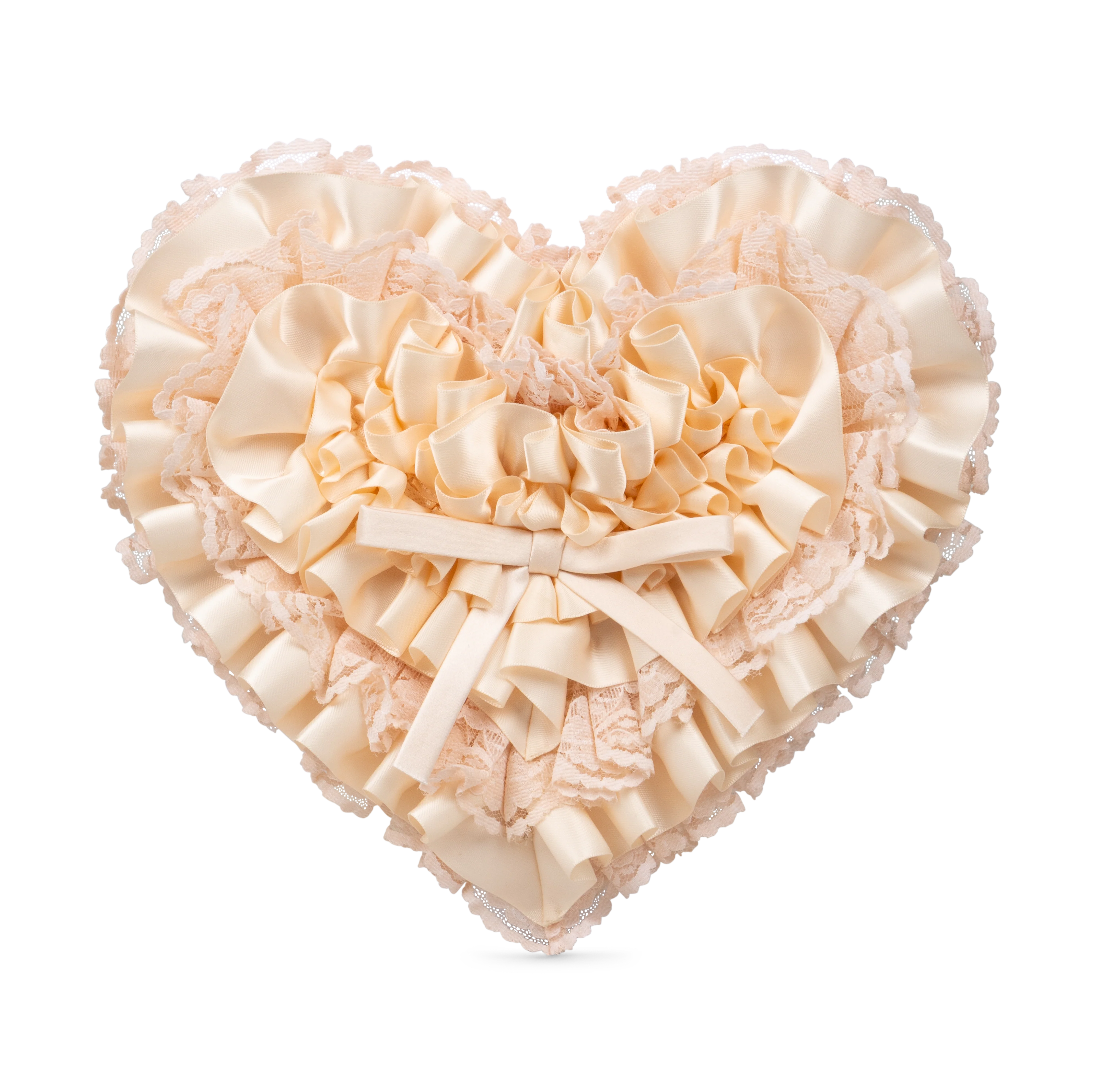 BOW HEART CLUTCH BAG - BEIGE