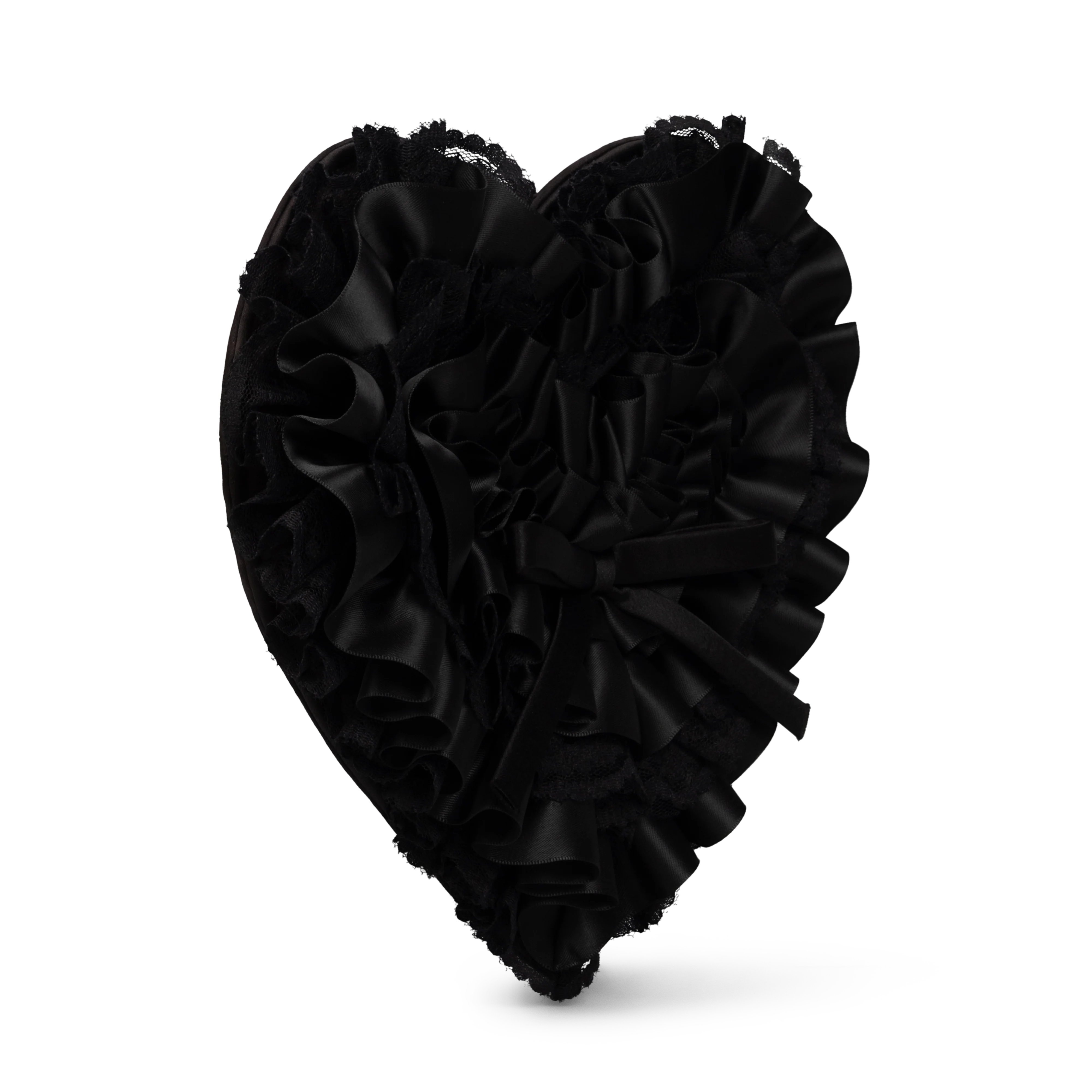 BOW HEART CLUTCH BAG -  BLACK - Image 4