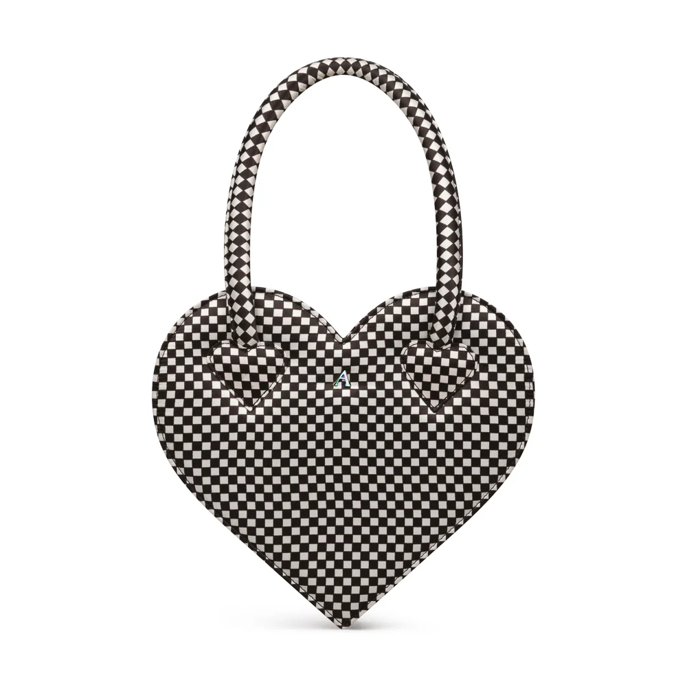 CHECKERBOARD HEART HANDBAG