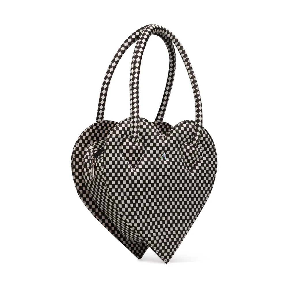 CHECKERBOARD HEART HANDBAG - Image 2