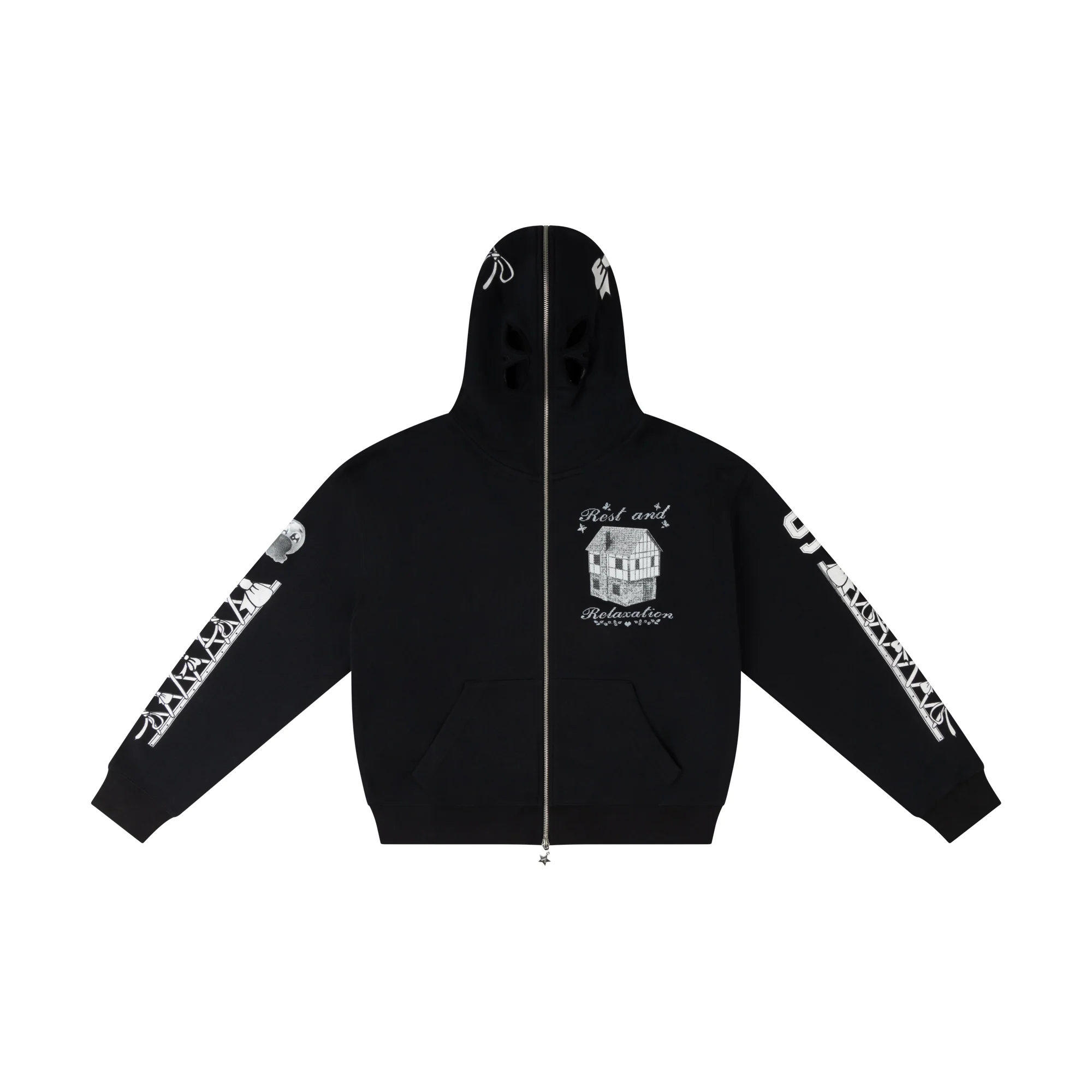 DREAMLESS BUTTERFLY HOODIE - BLACK & WHITE - Image 3