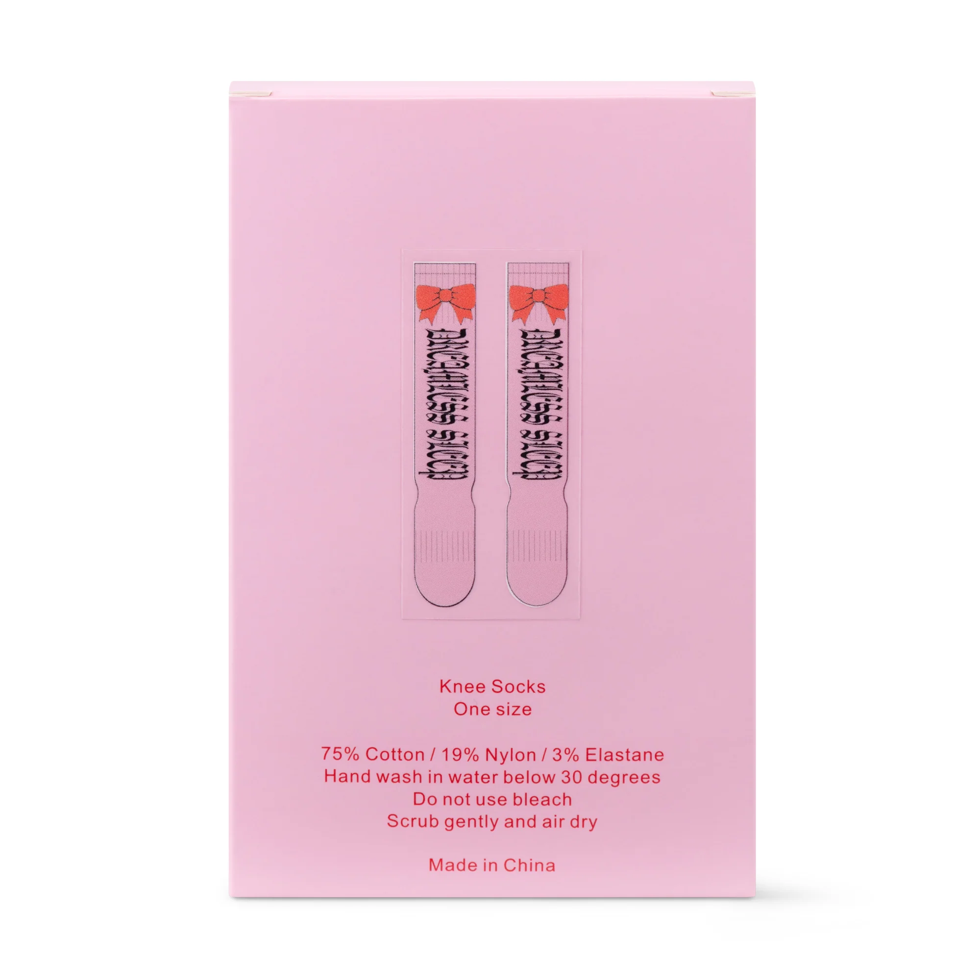 PINK DREAMLESS SLEEP BOW KNEE SOCKS - Image 4
