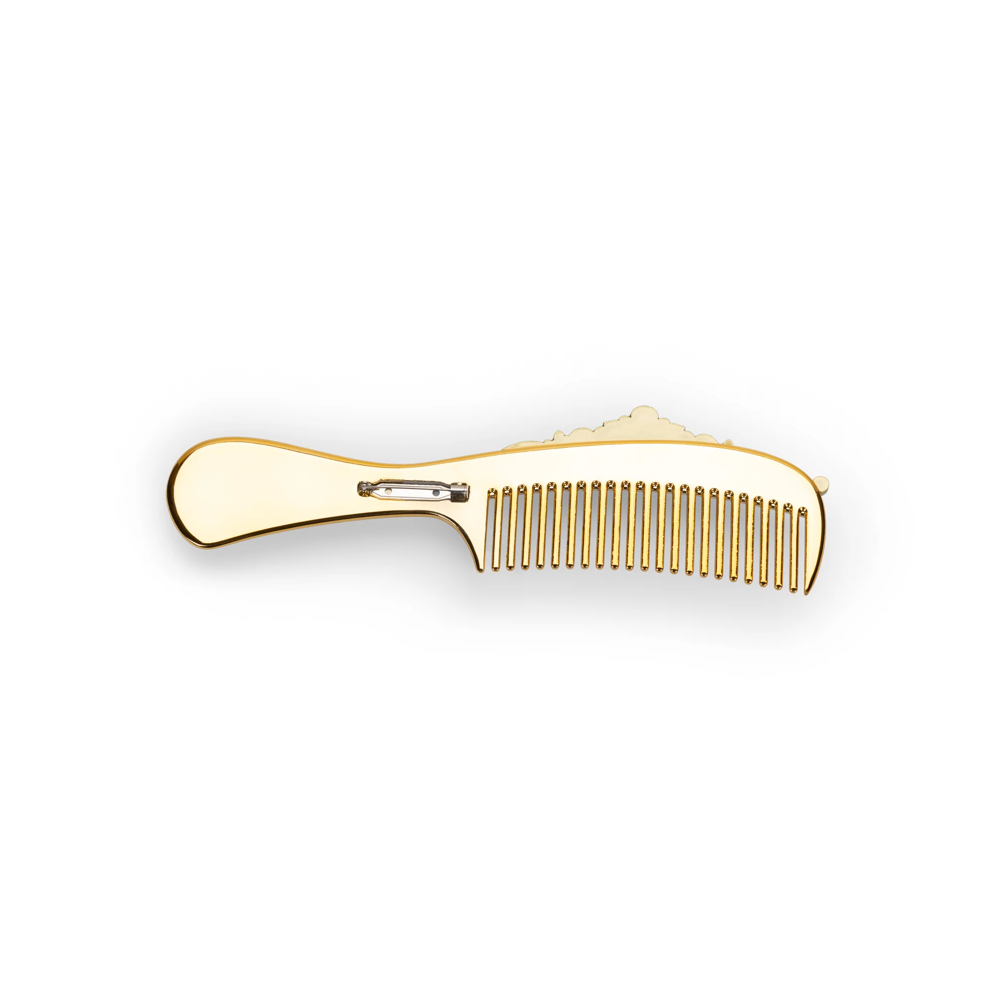 GOLD FILIGREE COMB BROOCH - Image 2