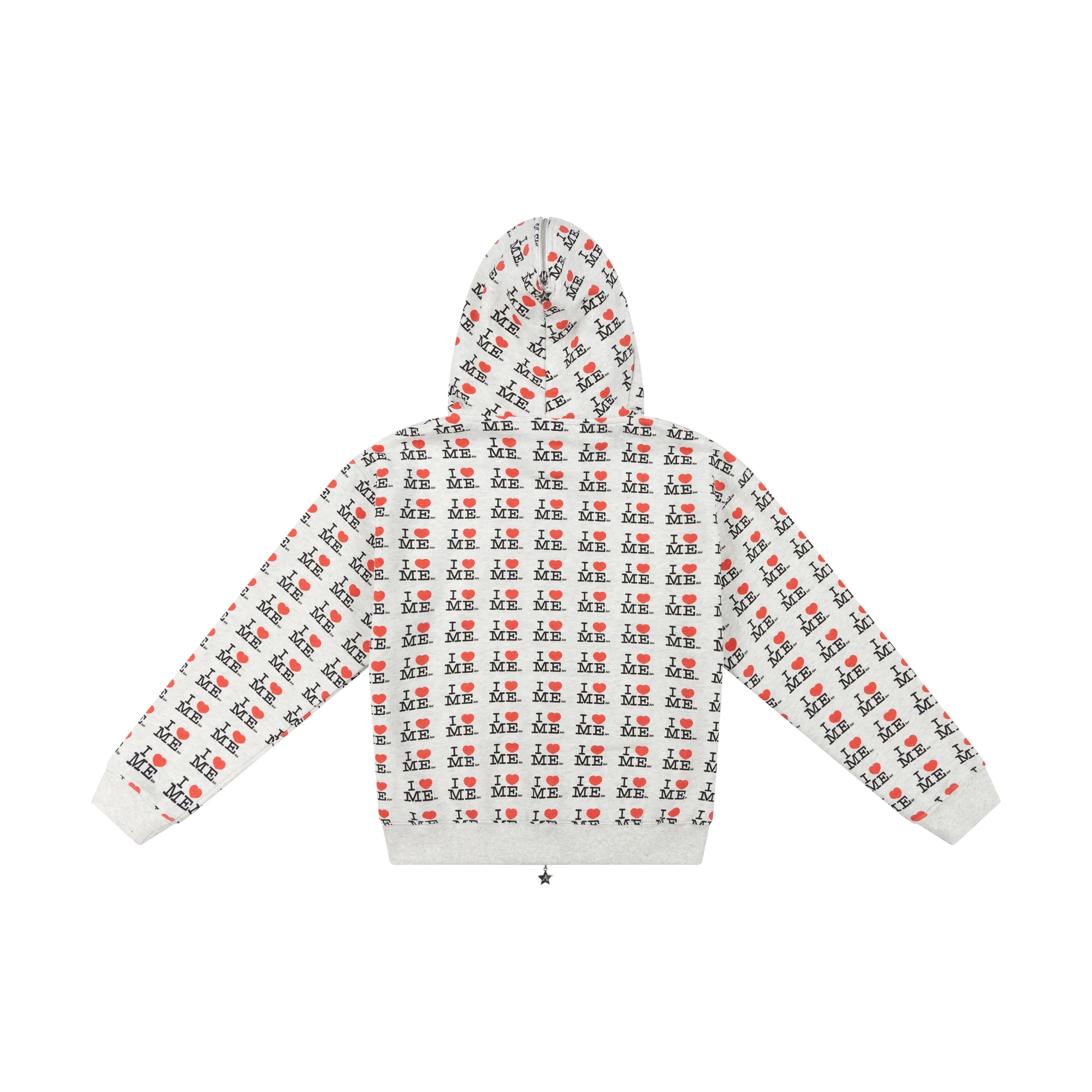 GREY I HEART ME BUTTERFLY HOODIE - Image 3