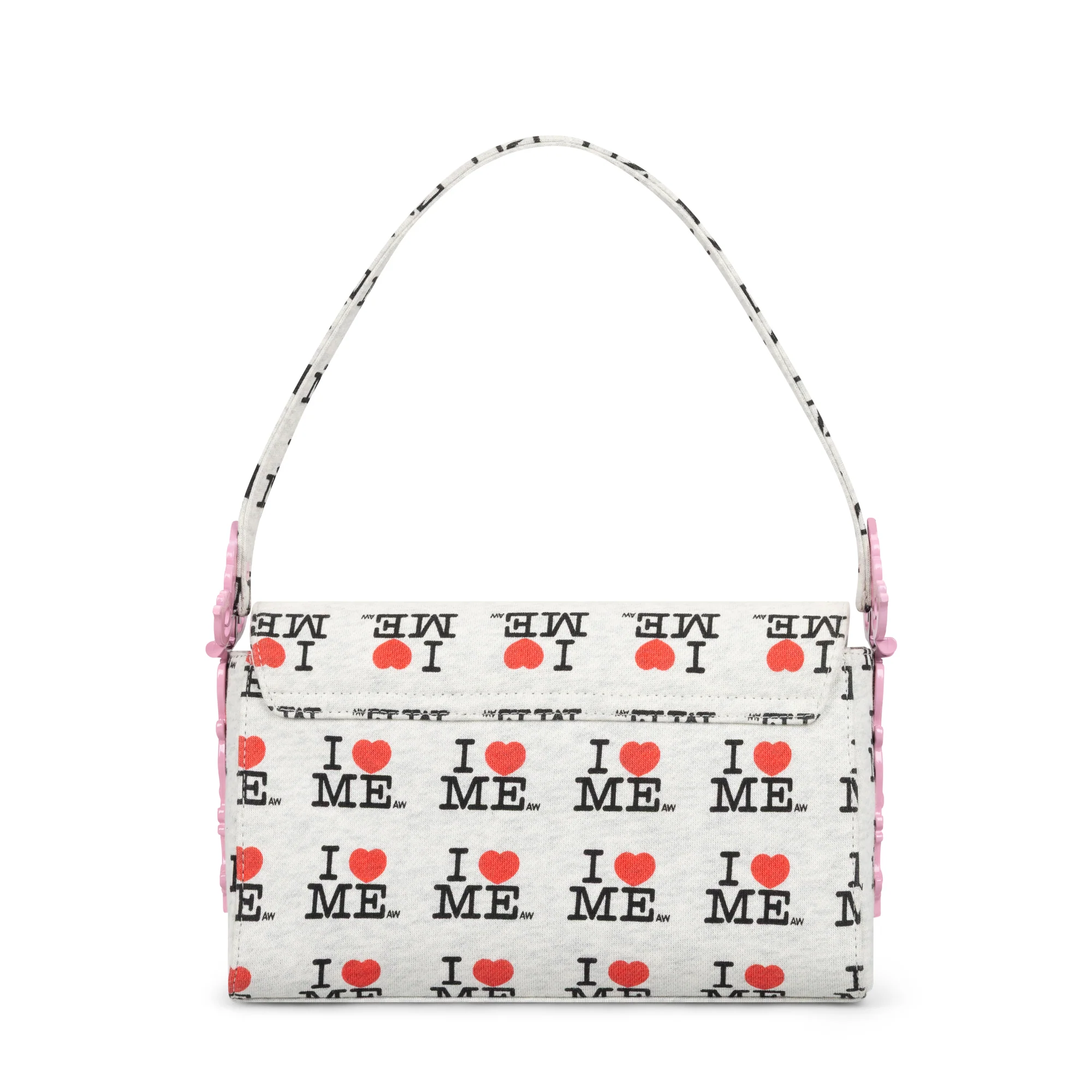 GREY I HEART ME LOCK HAND BAG - Image 5