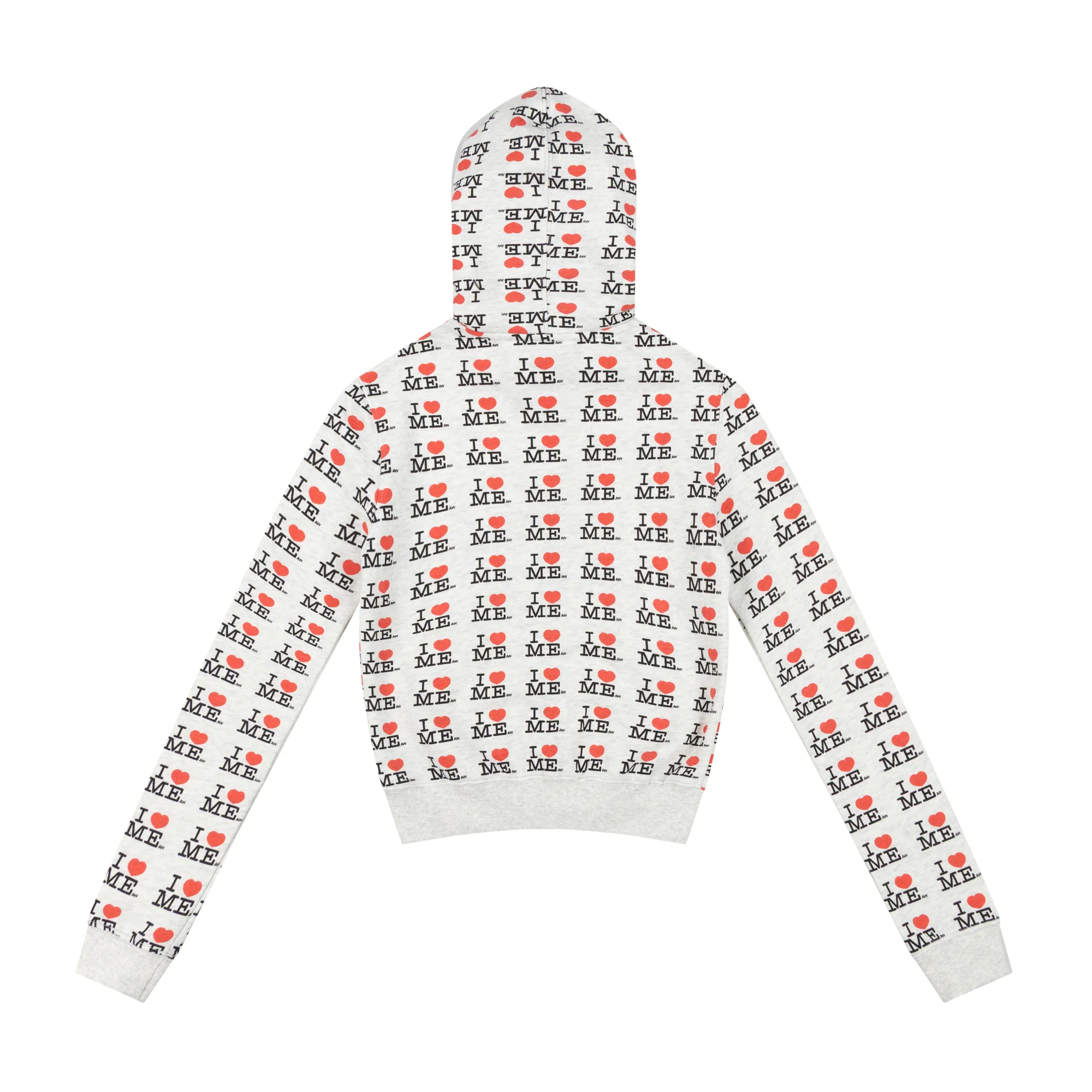 GREY I HEART ME SHRUNK BABY HOODIE - Image 5