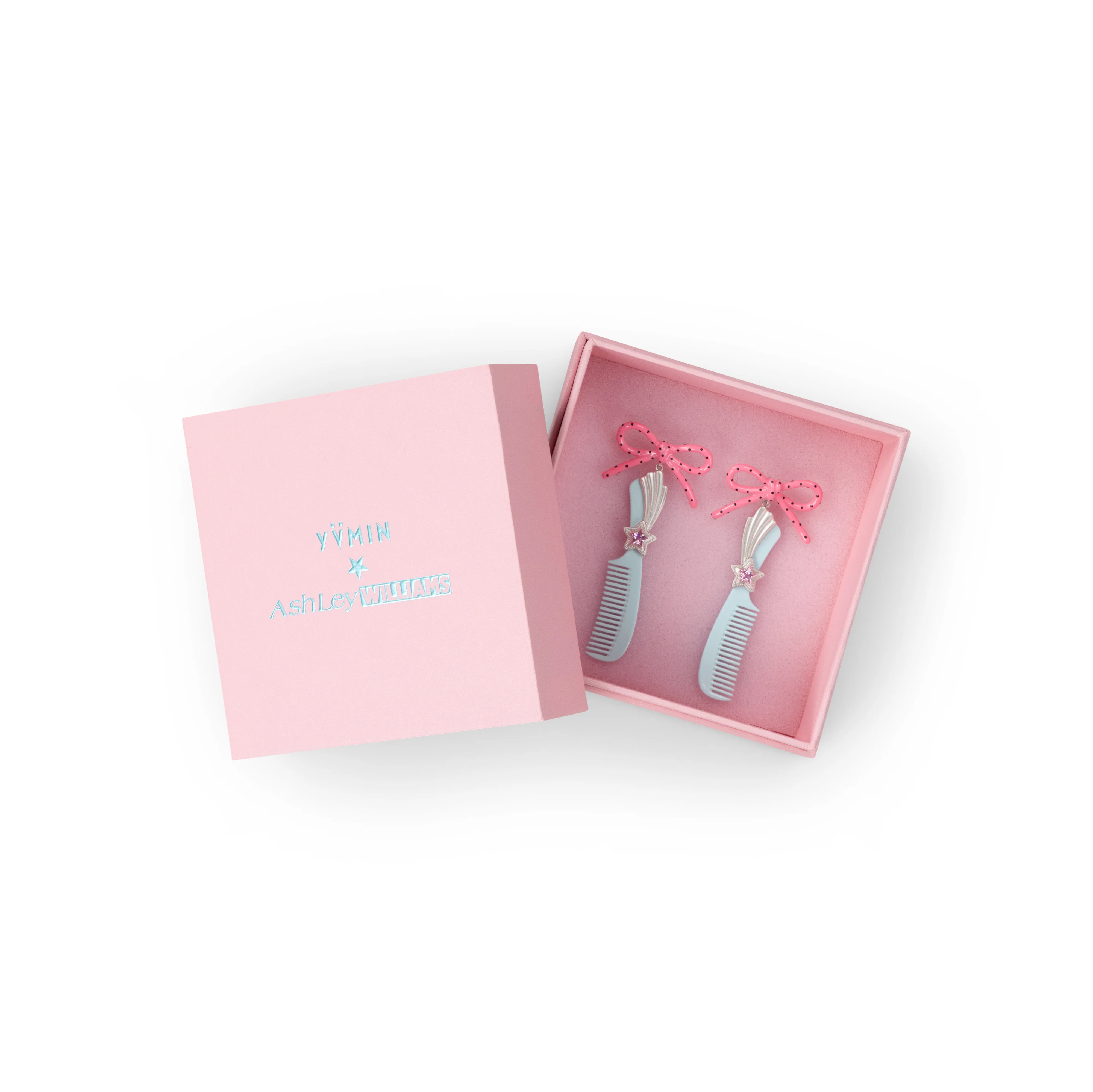 BLUE ASHLEY WILLIAMS X YVMIN HAIR COMB EARRINGS