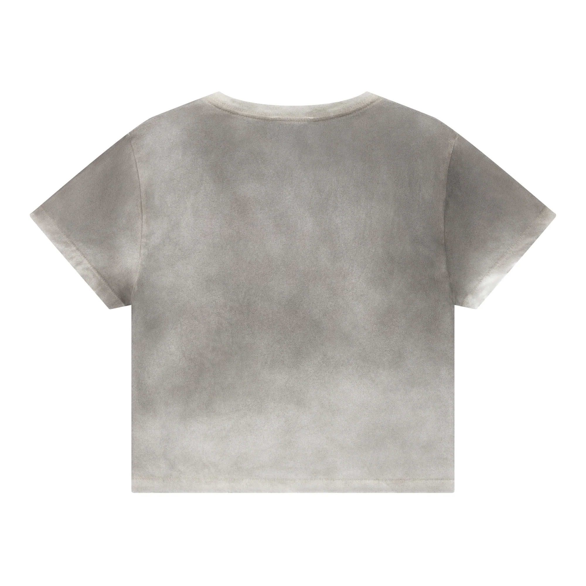 WASHED GREY HAPPY CROPPED T-SHIRT - Image 4