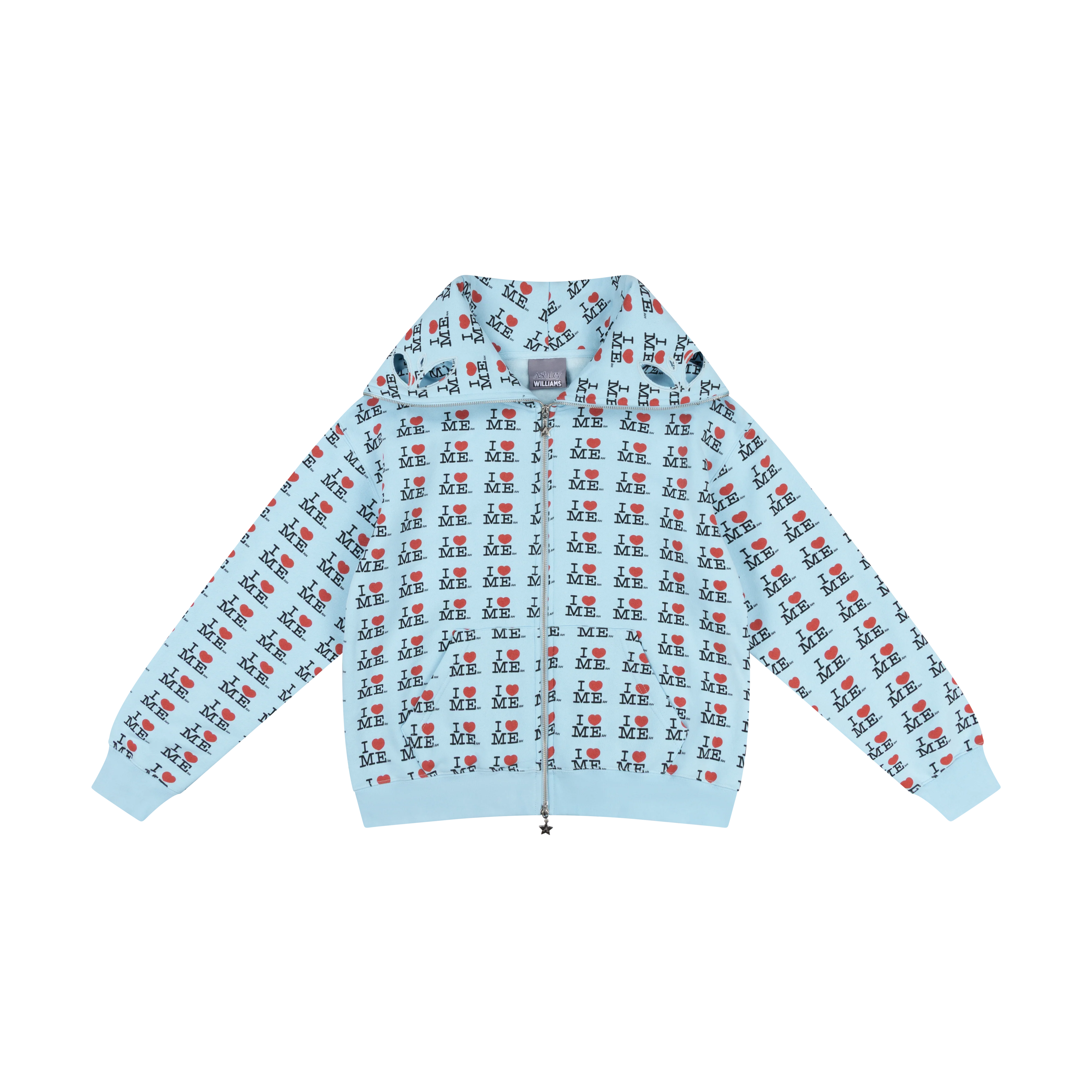 BLUE I HEART ME BUTTERFLY HOODIE - Image 3