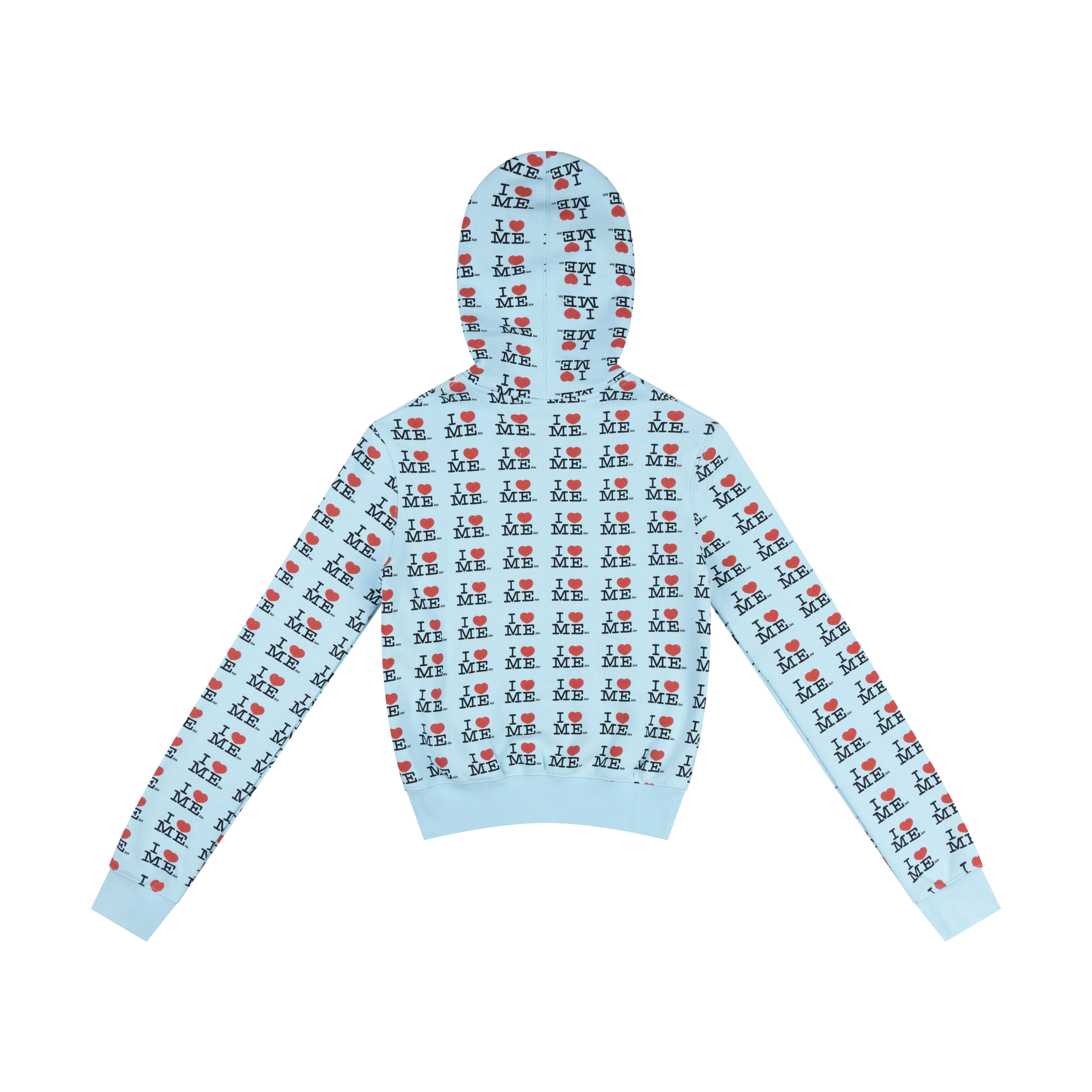 BLUE I HEART ME SHRUNK BABY HOODIE - Image 3
