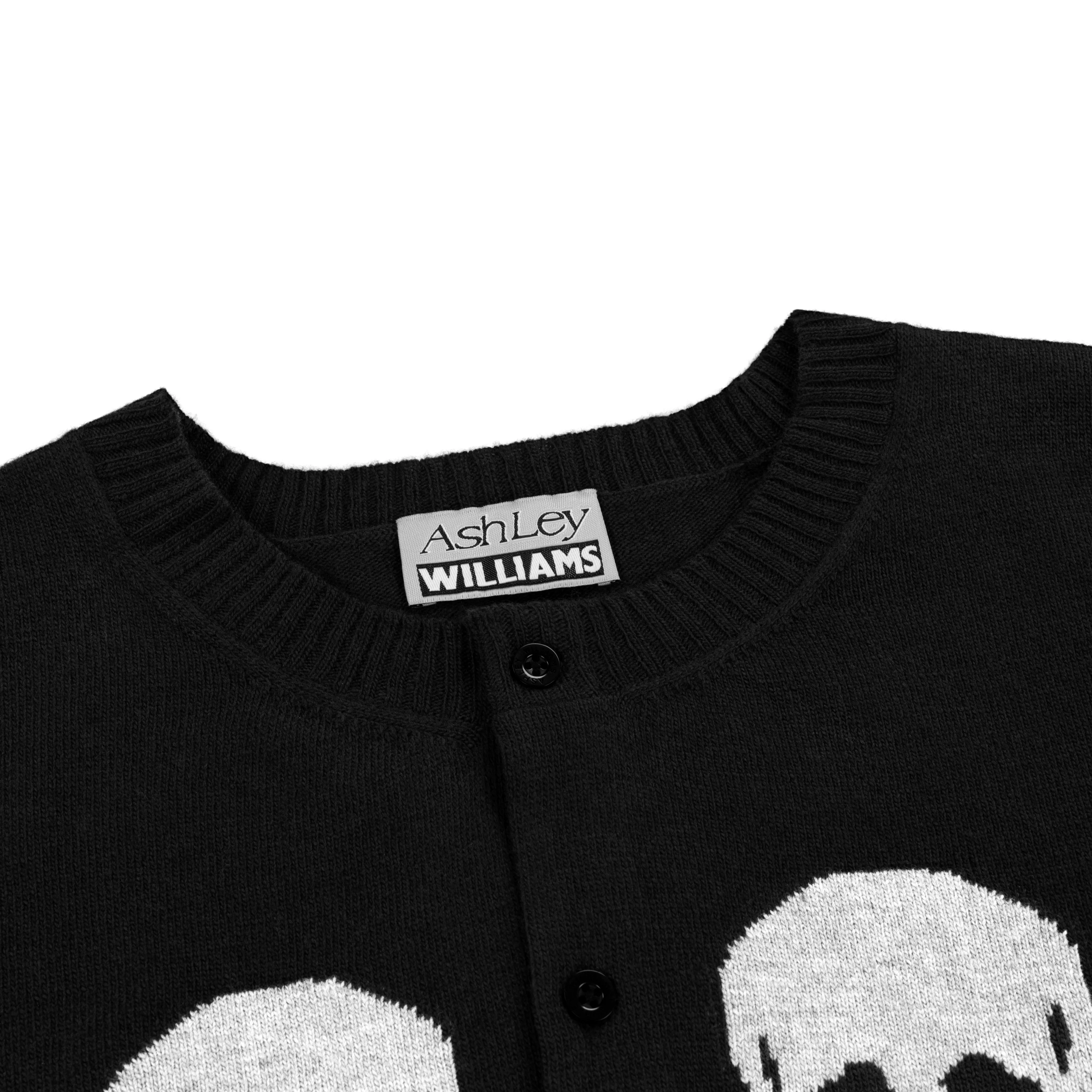 BLACK KNIT SKULL CARDIGAN - Image 5