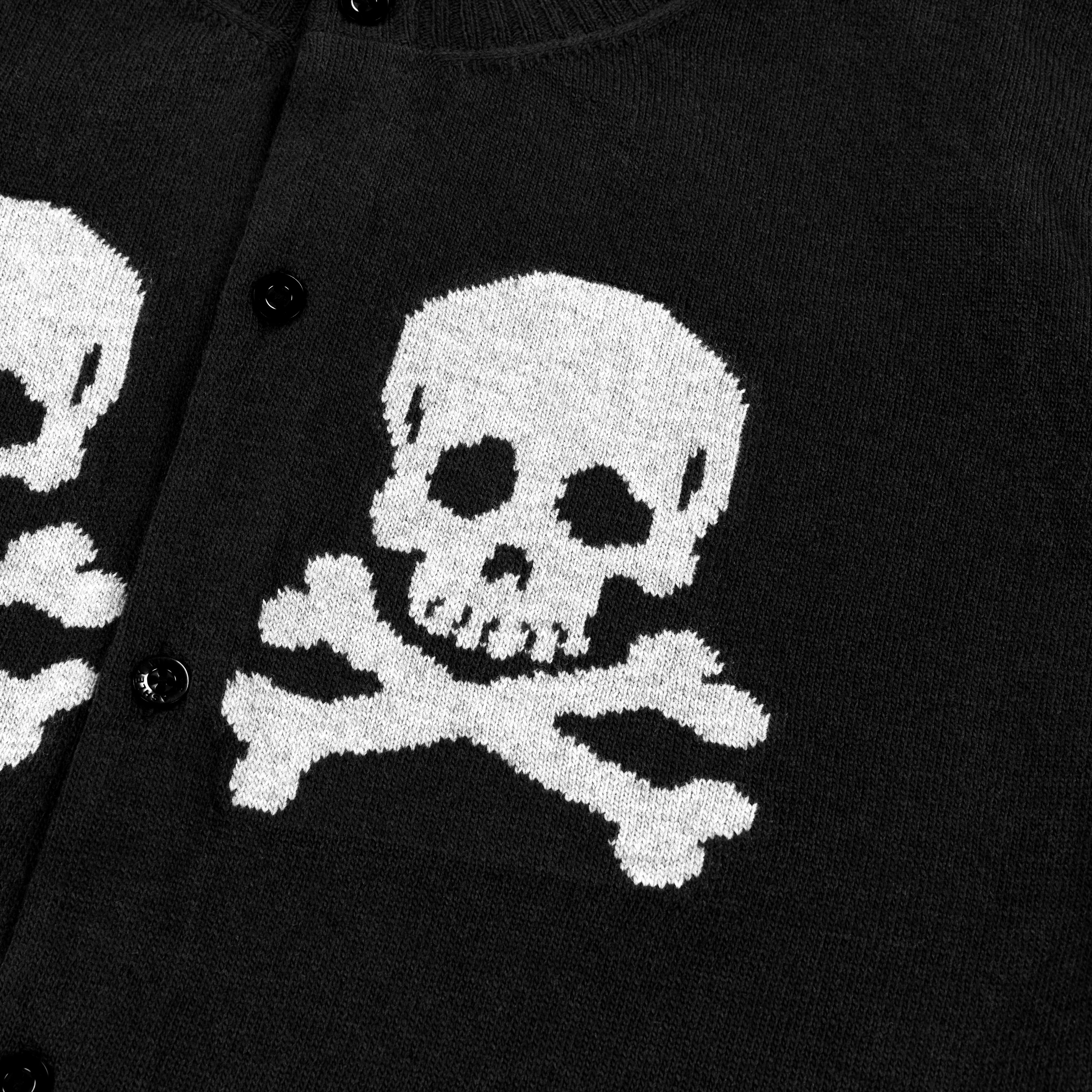 BLACK KNIT SKULL CARDIGAN - Image 6