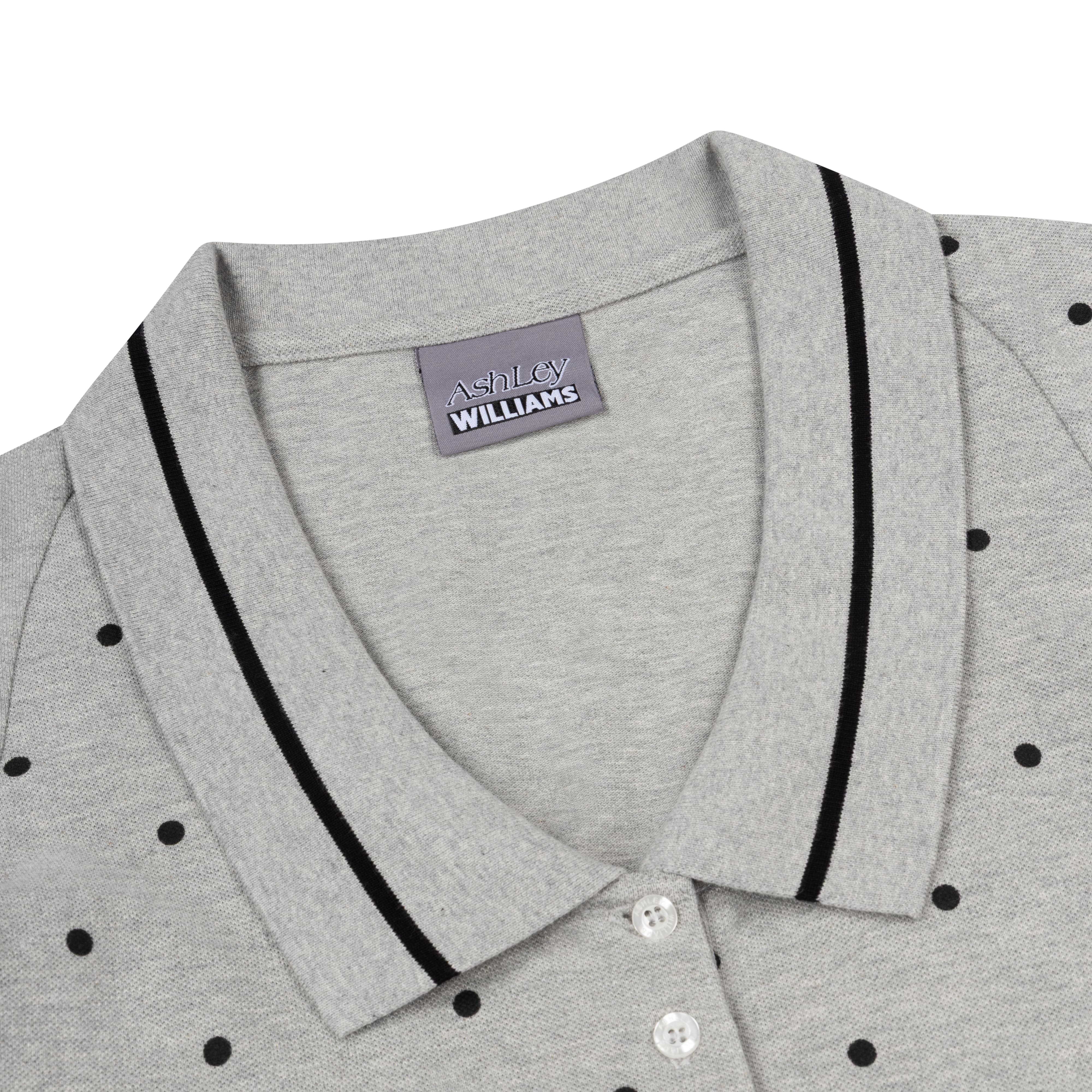 GREY POLKA DOT  LONG SLEEVE AMELIA DRESS - Image 2