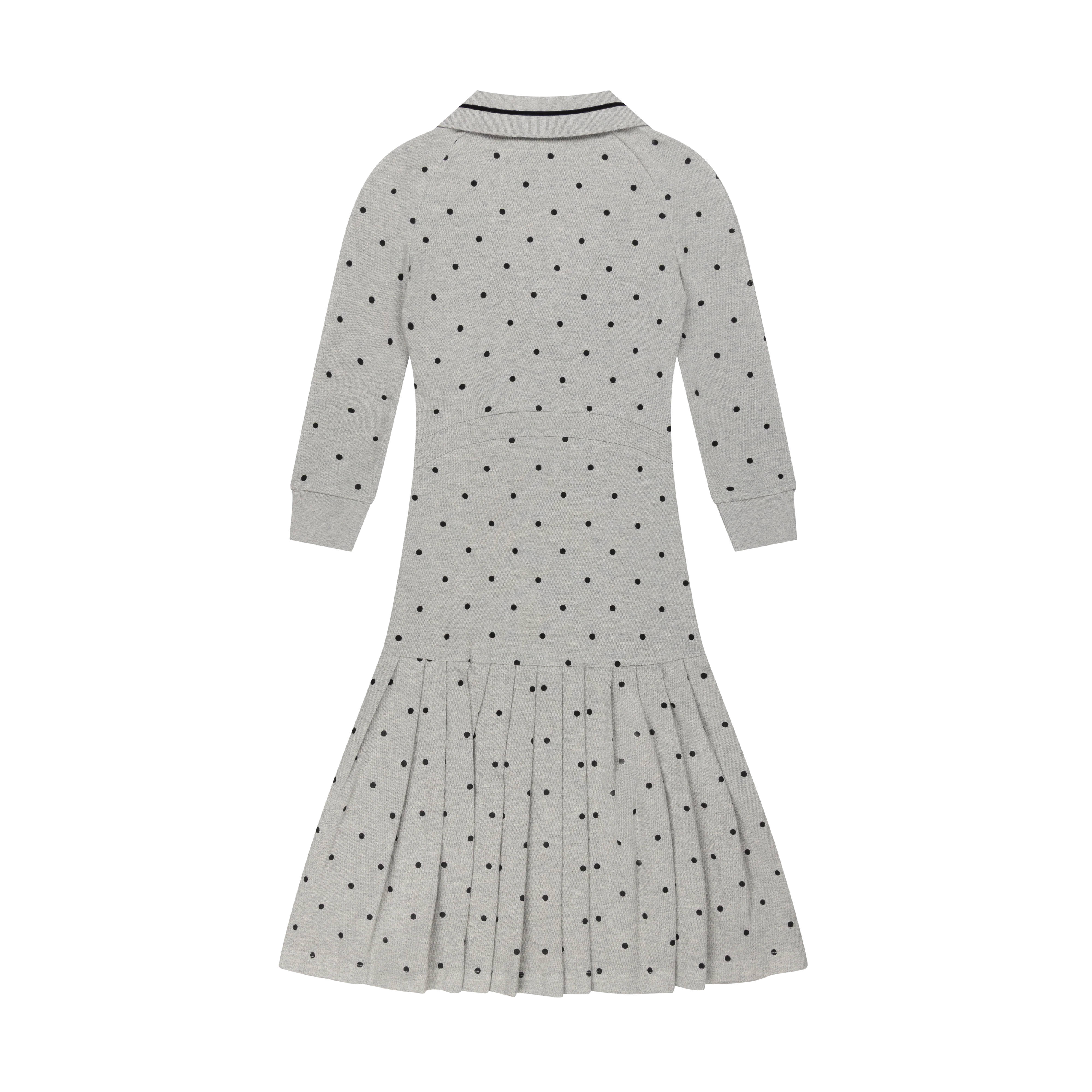GREY POLKA DOT  LONG SLEEVE AMELIA DRESS - Image 3