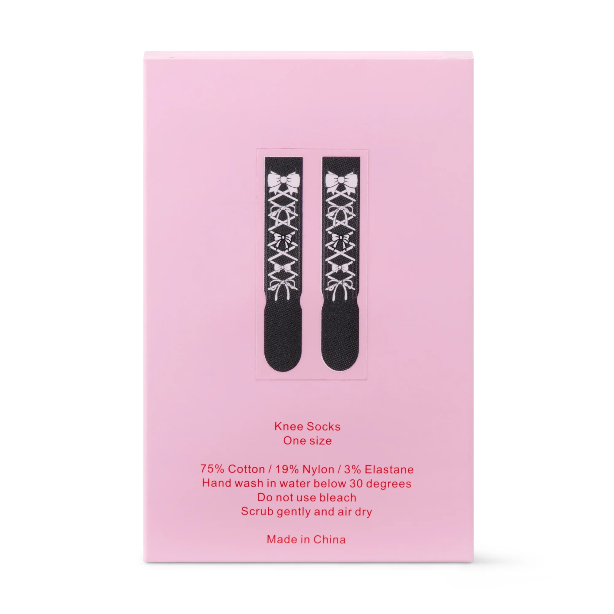 BLACK LACE PRINT KNEE SOCKS - Image 4