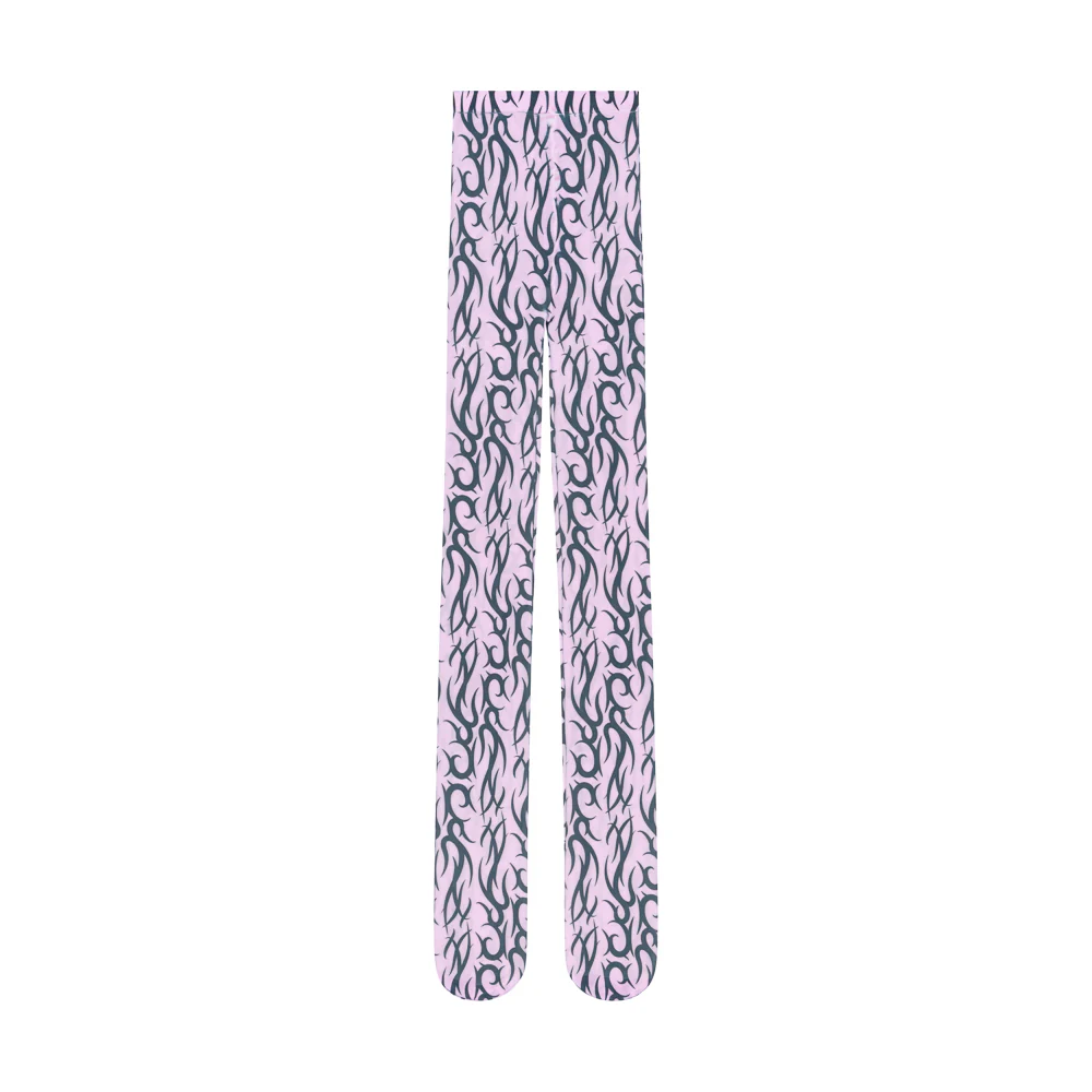 LILAC AND BLACK TATTOO TIGHTS - Image 2