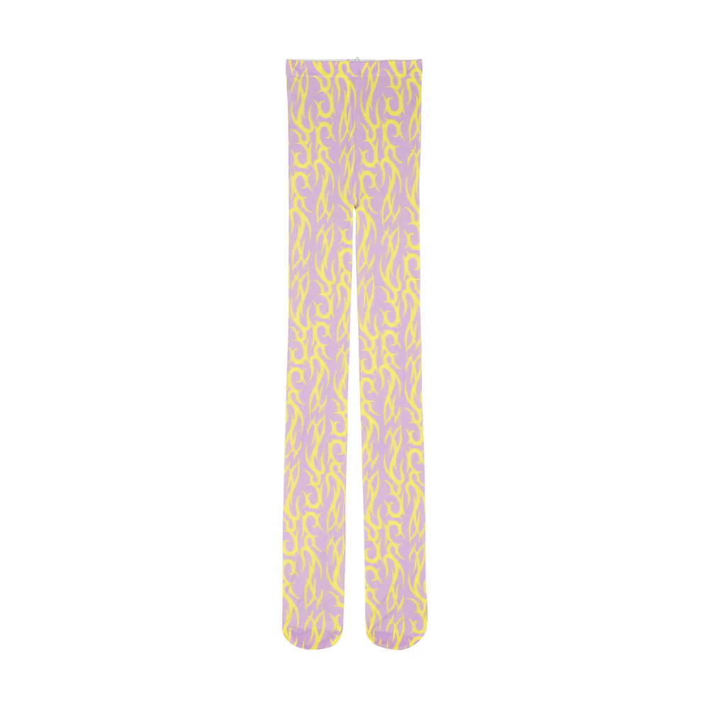 LILAC AND YELLOW TATTOO TIGHTS - Image 3