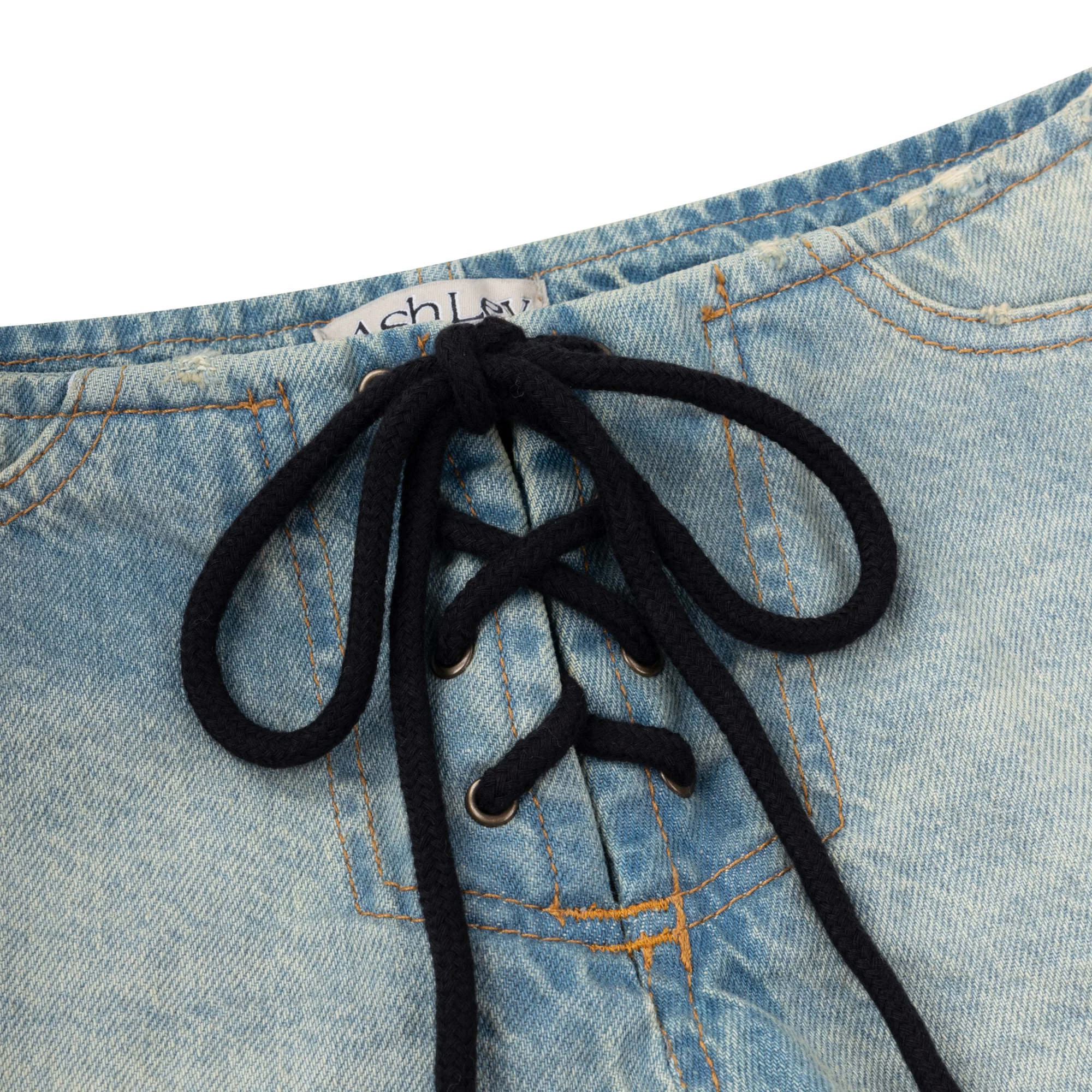 MICRO JEAN SHORTS- BLUE - Image 4