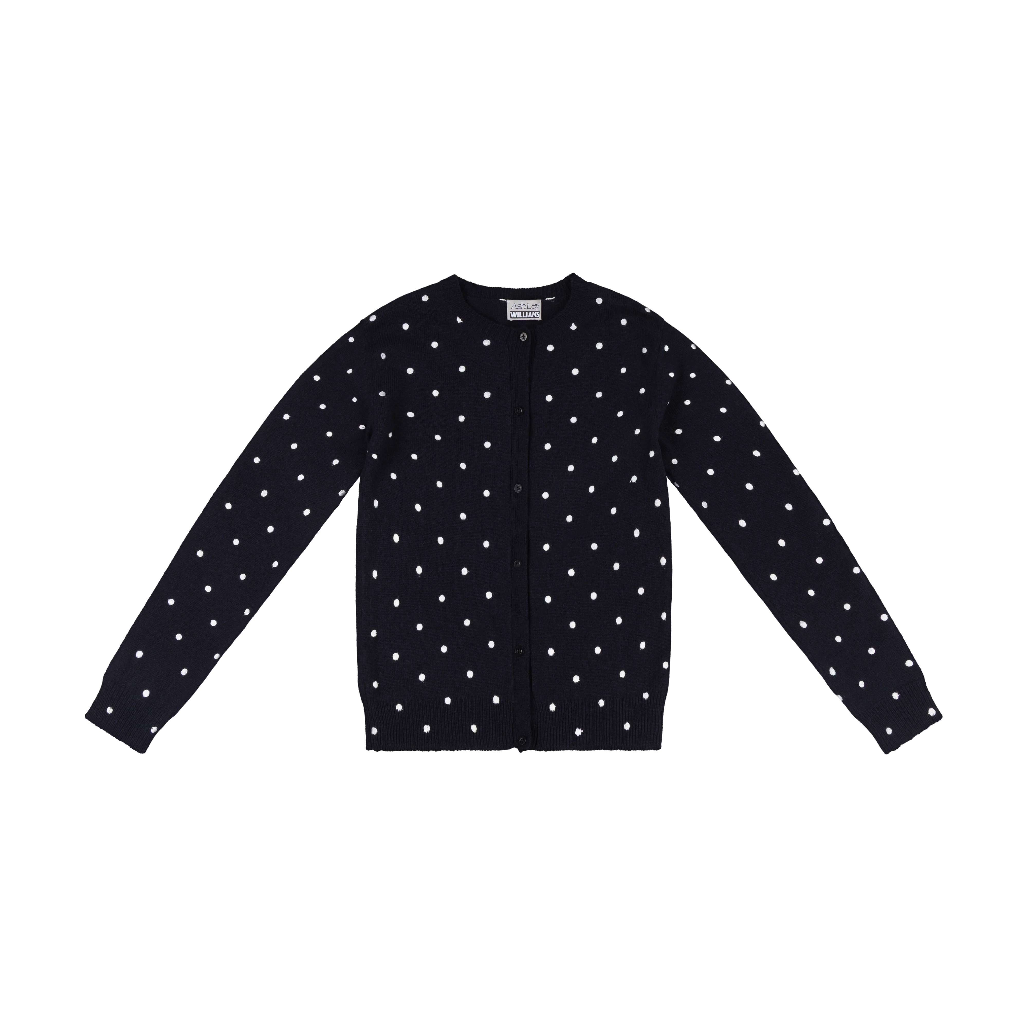 WHITE POLKA DOT MOLLY KNIT CARDIGAN