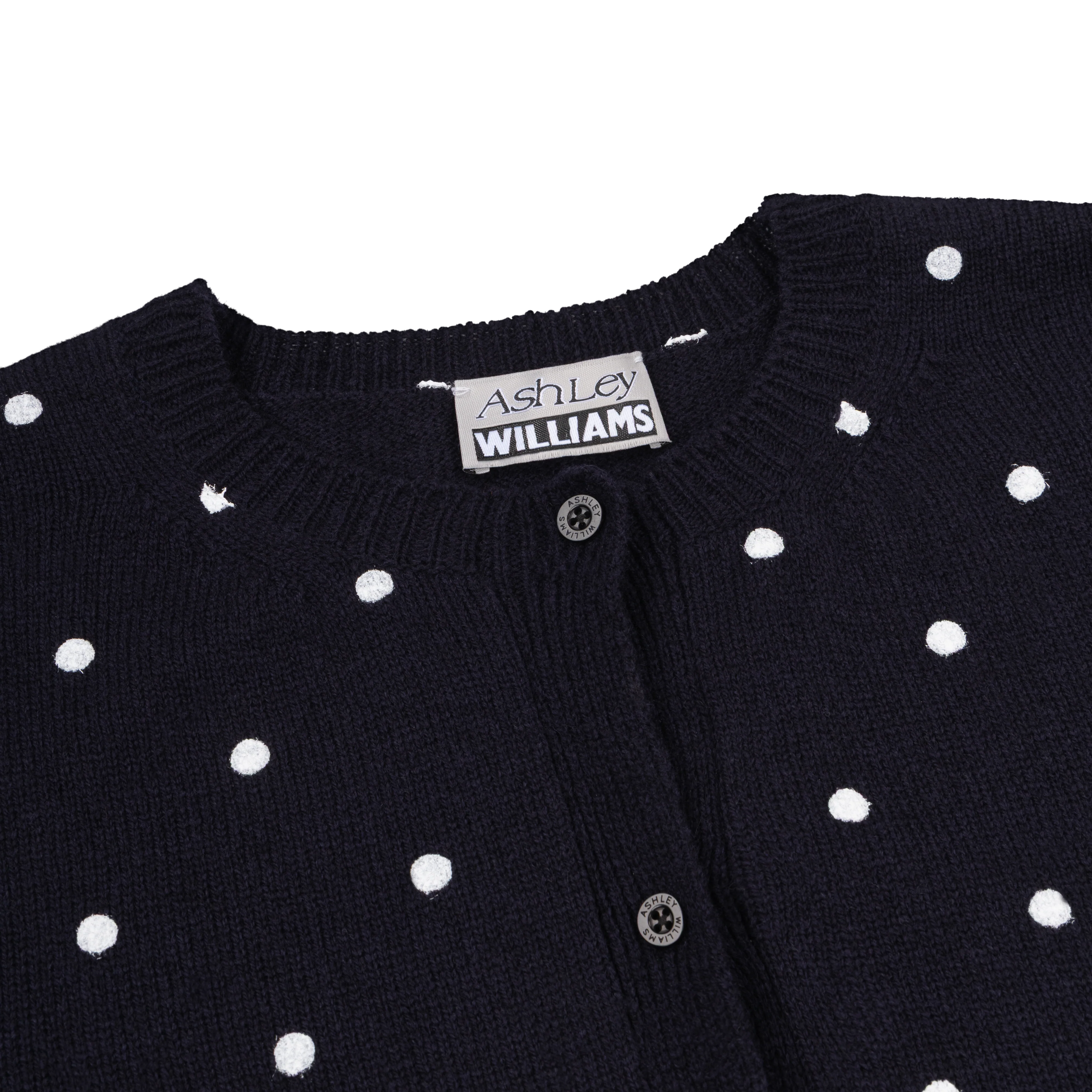 WHITE POLKA DOT MOLLY KNIT CARDIGAN - Image 3