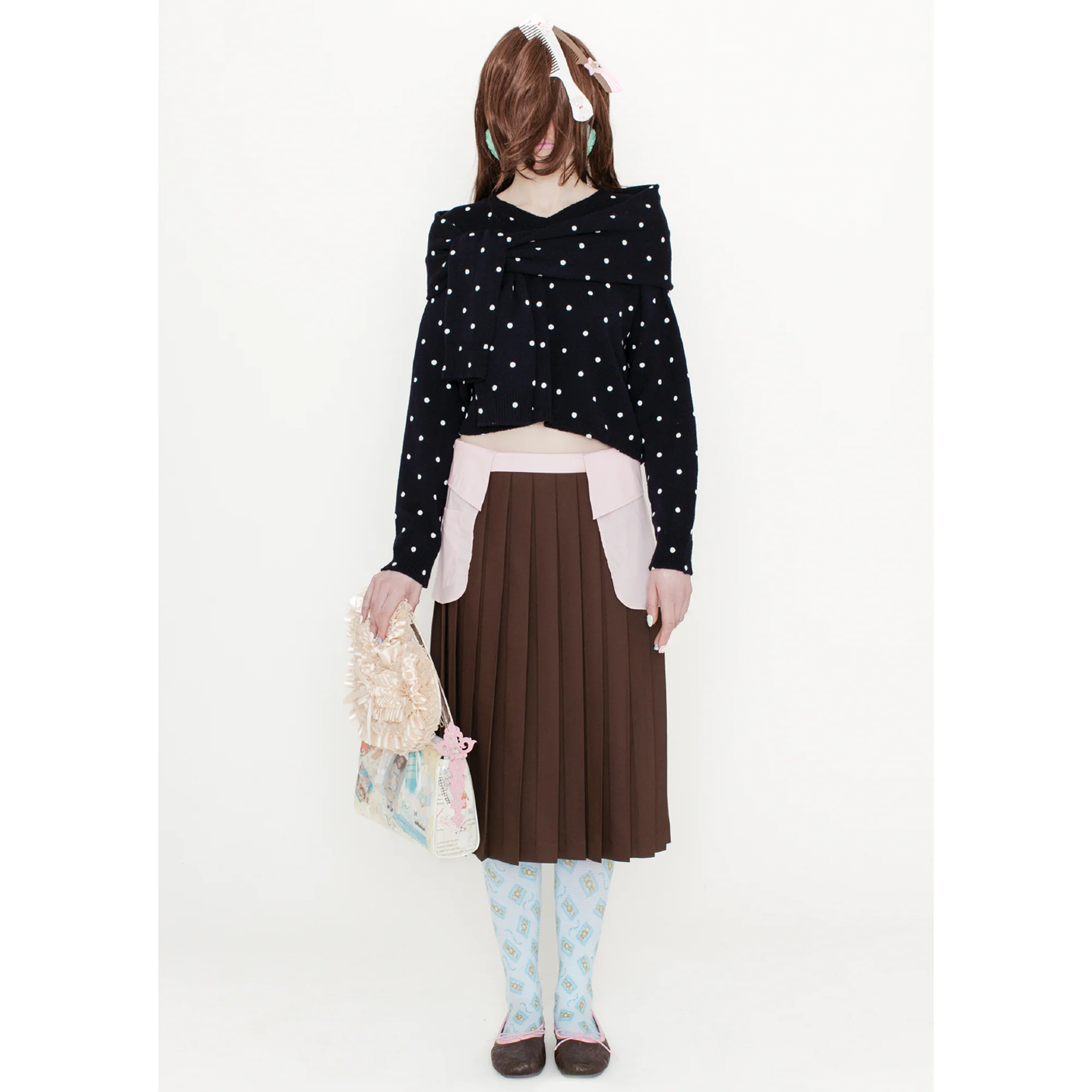 WHITE POLKA DOT MOLLY KNIT JUMPER - Image 2