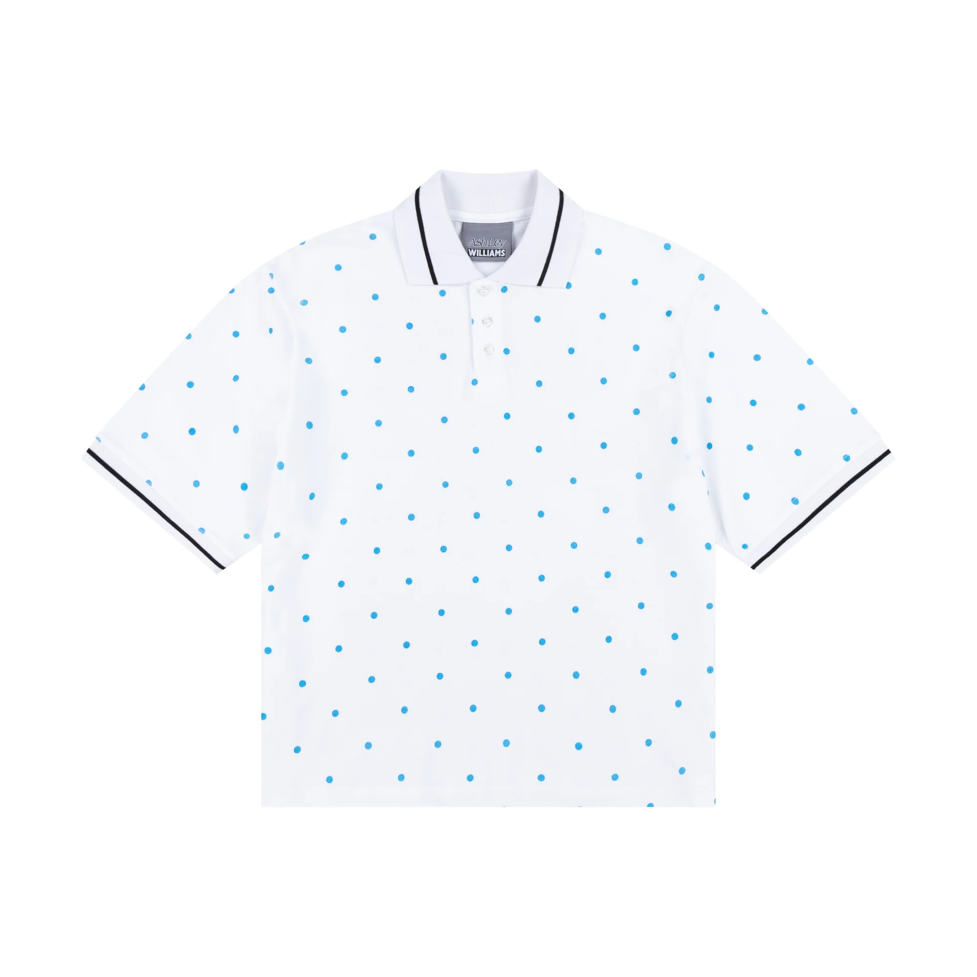 WHITE POLKA DOT POLO SHIRT