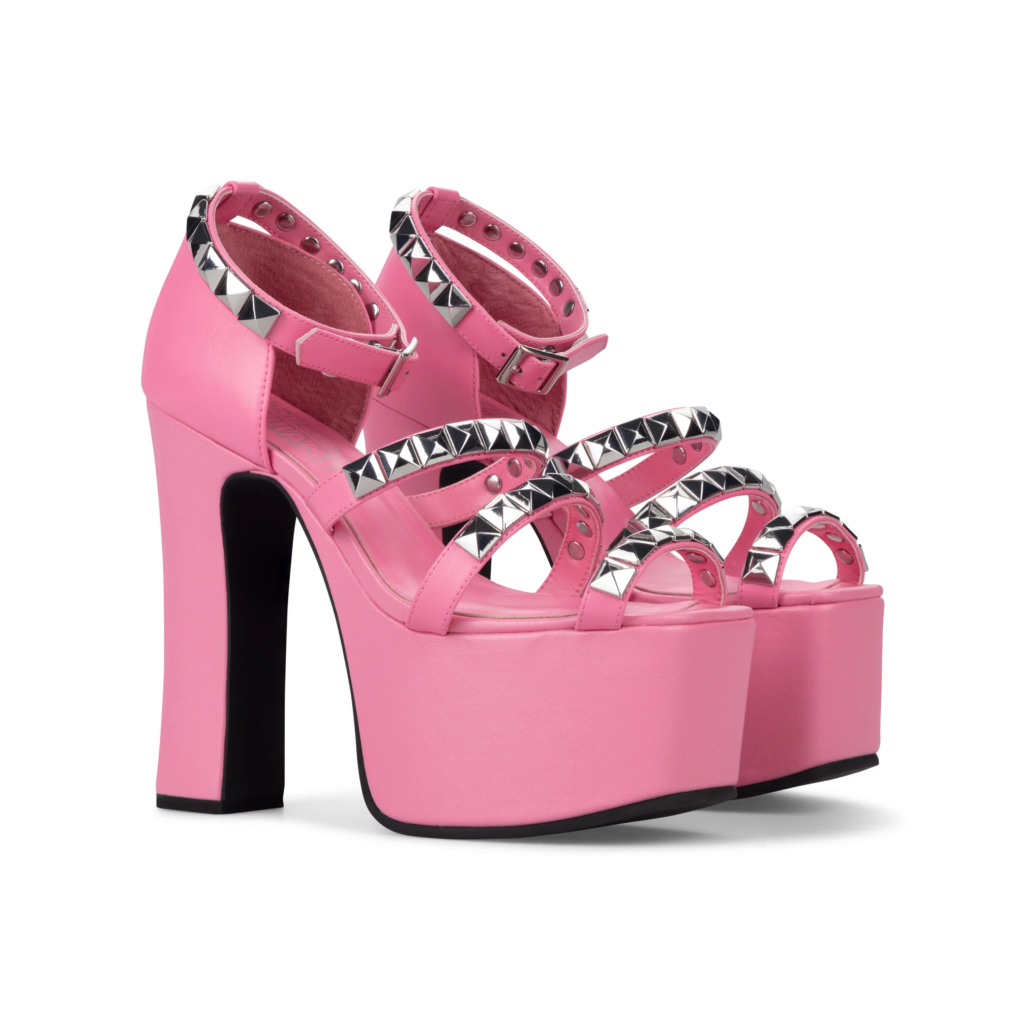 PINK STUDDED IRIS HEELS - Image 4