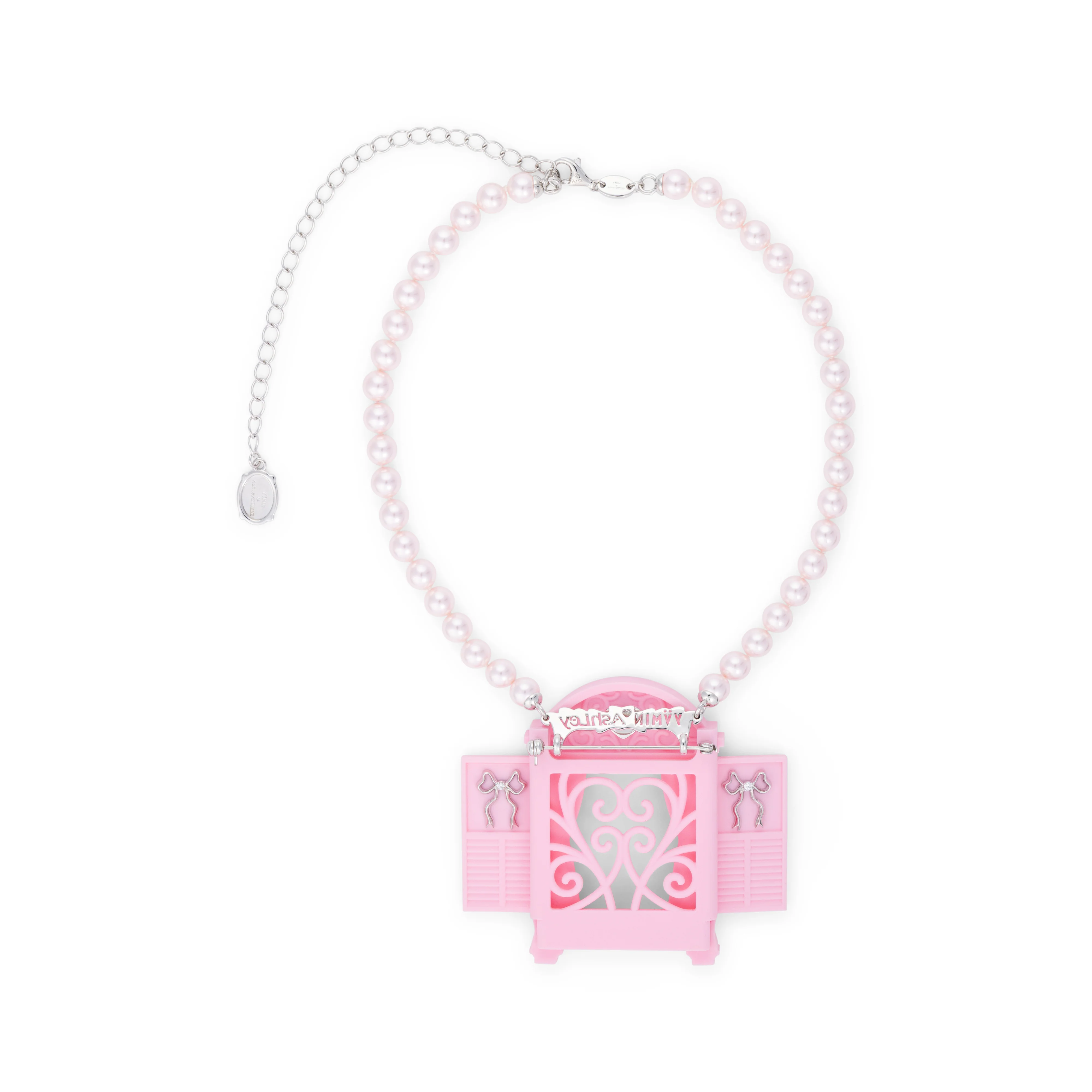 PINK ASHLEY WILLIAMS X YVMIN WINDOW PHOTO FRAME BROOCH NECKLACE - Image 3