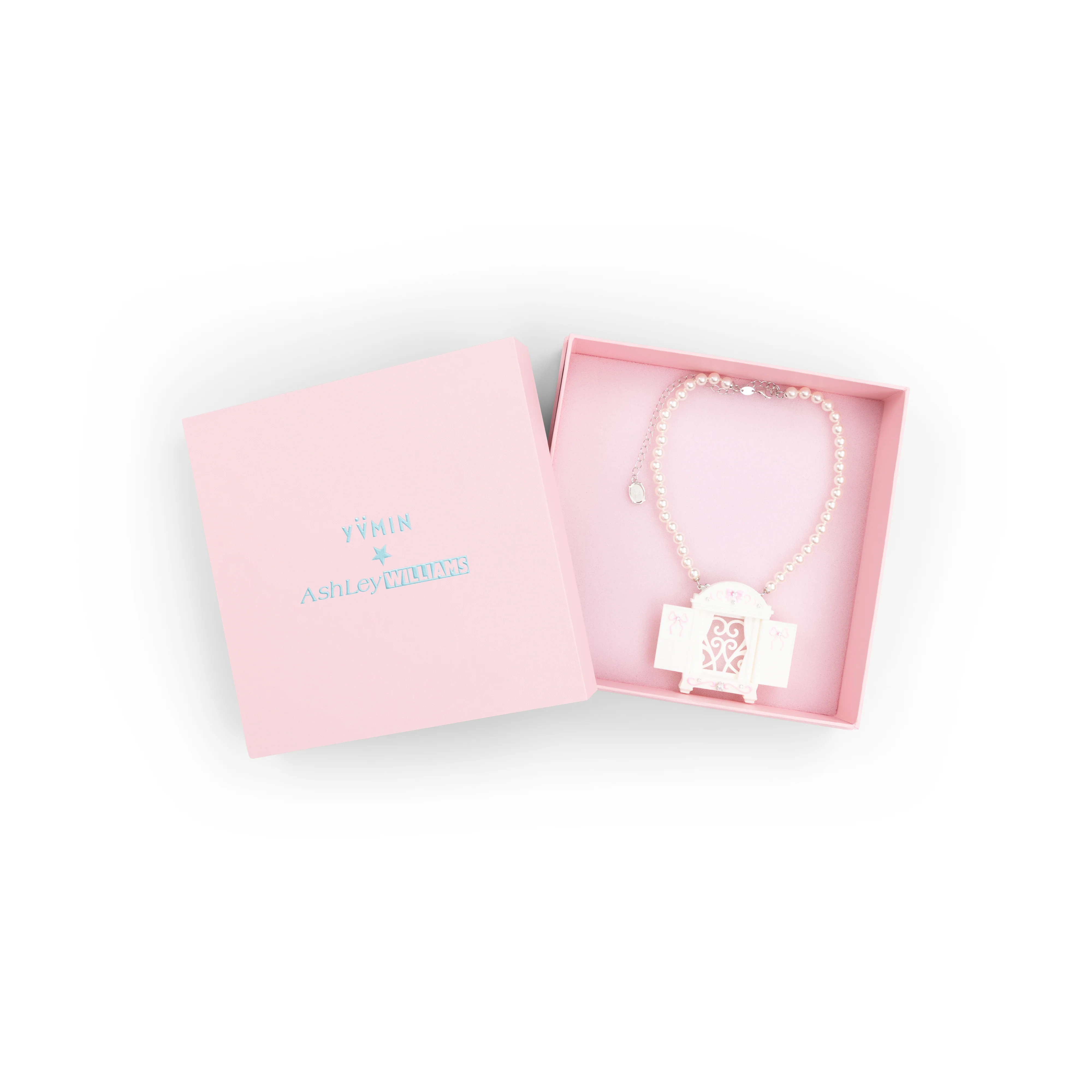 WHITE ASHLEY WILLIAMS X YVMIN WINDOW PHOTO FRAME BROOCH NECKLACE - Image 6